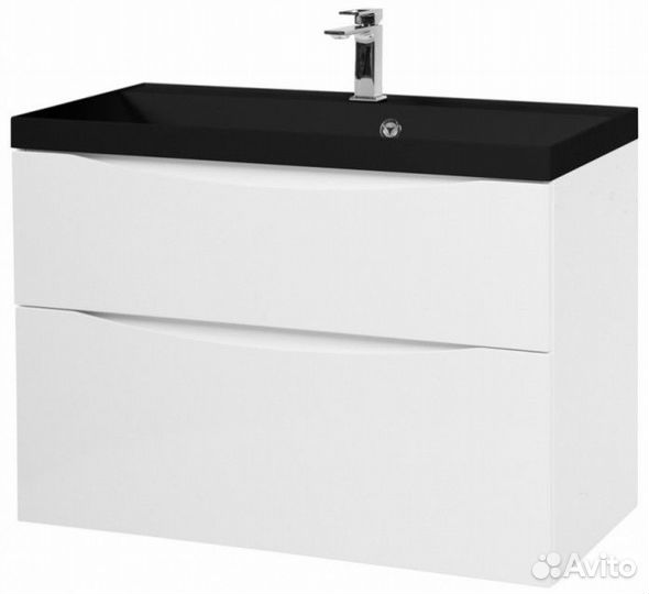 Мебель для ванной BelBagno Marino-H60 90-BB900/450-LV-ART-AST-nero Bianco Lucido