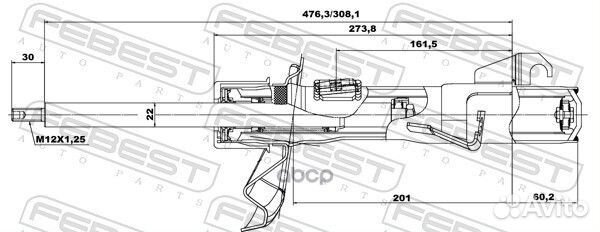 Амортизатор передний R mazda 3 BK 2003-2006 FEB