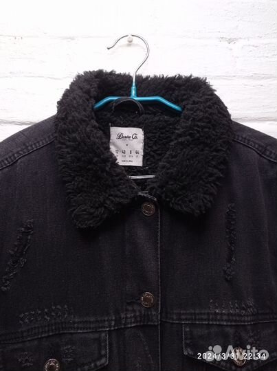 Тёплое джинсовое пальто Denim & co, размер 46