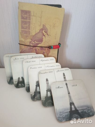 Эйфелева башня.Набор костеров- подставок под чашки