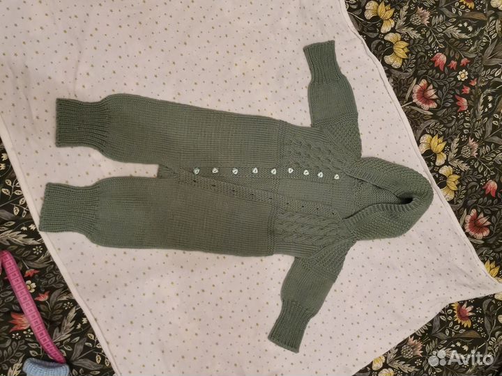 Вязанный комбинезон детский 68