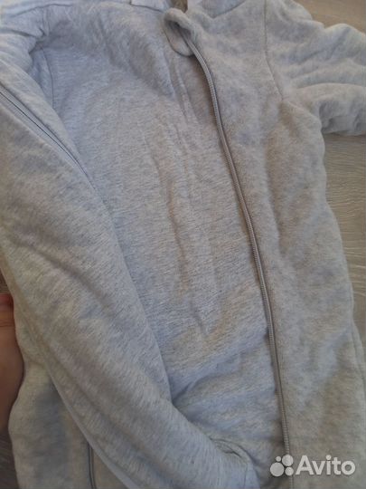 Утеплённый велюровый комбинезон