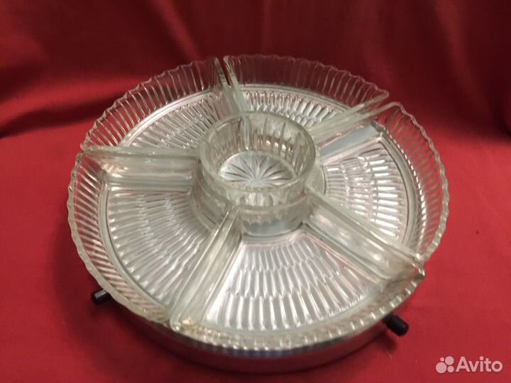 Менажница Металл стекло большая СССР