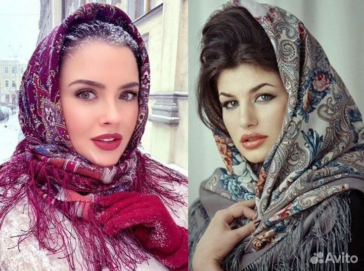 Павловопосадский платок шерсть / шелк