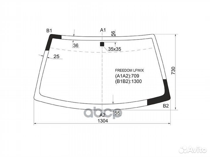 Стекло лобовое Geely CK 08-13 freedom LFW/X XYG