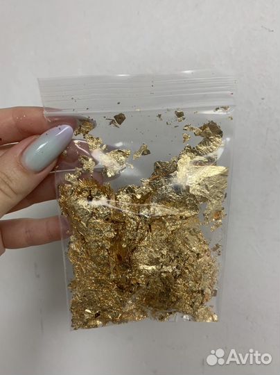 Поталь золотая для маникюра и рукоделия
