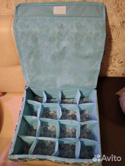 Коробка для хранения носков с ячейками ткань