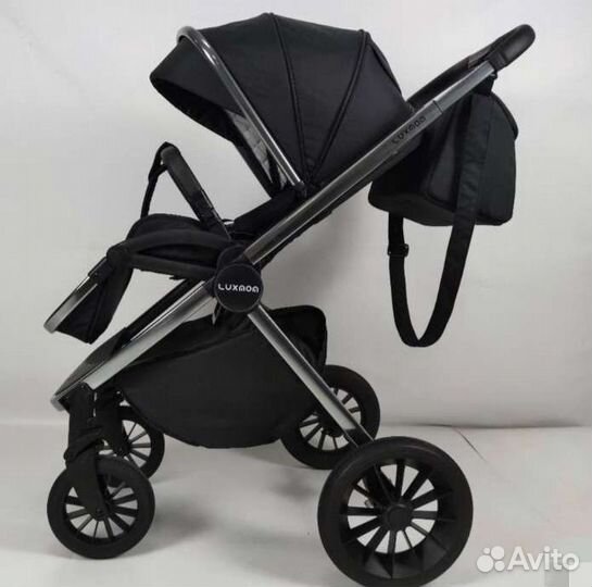 Коляска 2в1 Новая шикарная модель (чёрная)