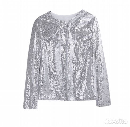 Болеро из серебряных паеток
