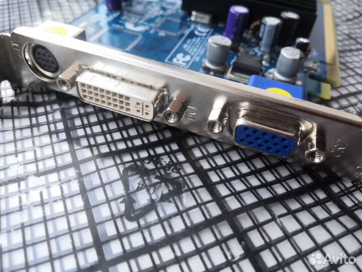 Видеокарта PCI-E GeForce 6200, VGA, DVI-I, 256mb