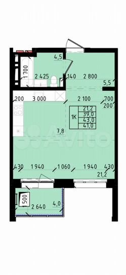 2-к. квартира, 43,8 м², 15/16 эт.