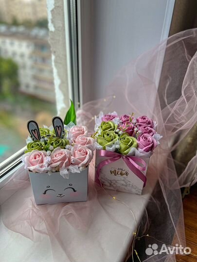 Букеты из мыльных роз