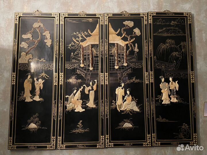 Панно из дерева натуральные камни