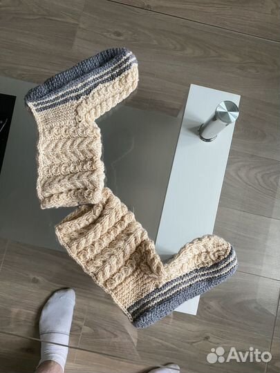 Носки ручной вязки шерстяные