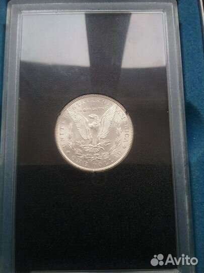 Доллар Морган 1883г сс,очень редкий,в коробке