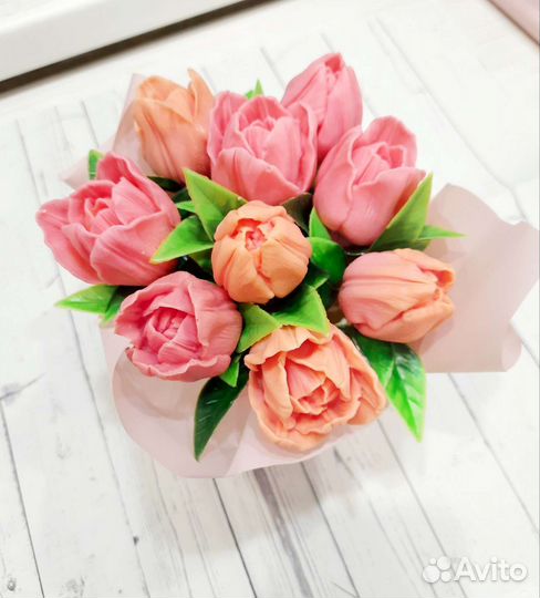 Букет тюльпанов из мыла