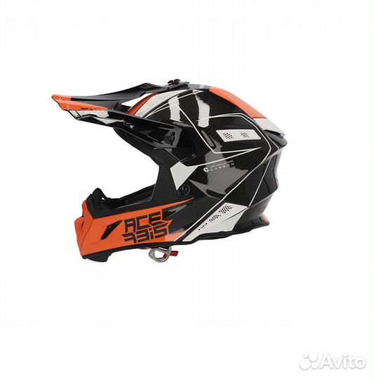Шлем Acerbis steel carbon White/Orange