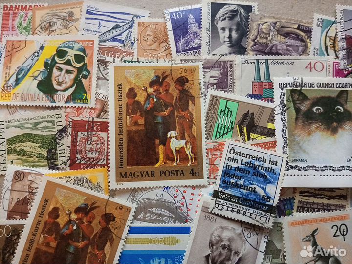 Набор почтовых марок 100 шт. без повторов. №10