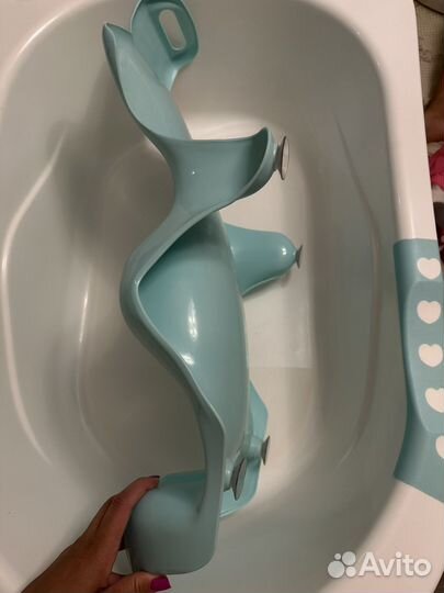 Ванна детская для купания с горкой happy baby