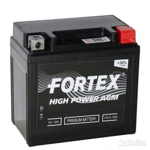 Акб Мото 12В 5А/ч о.п. Fortex AGM ток80 113х70х107