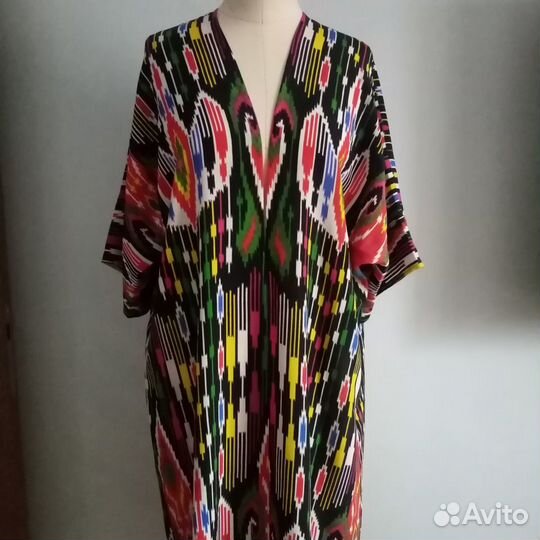 Узбекский халат из иката. Кимоно, кафтан