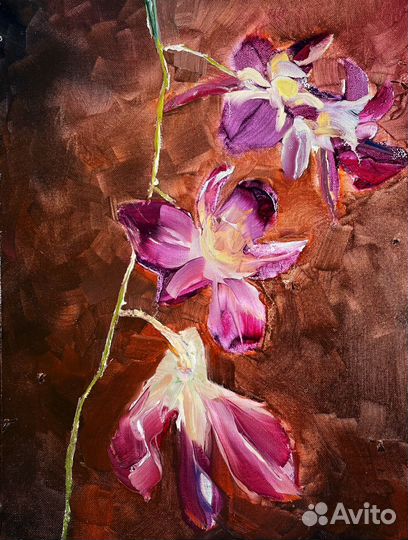 Картина маслом на холсте цветы