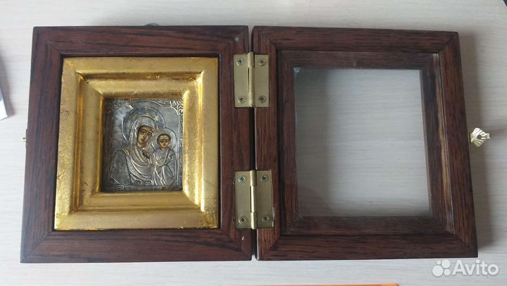Икона Казанская оклад серебро 84