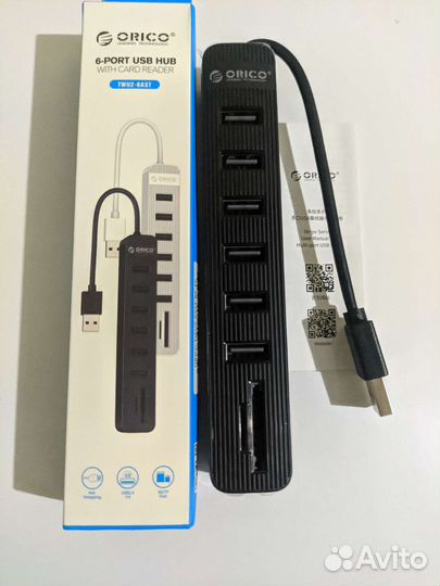 Usb hub на 6 портов,картридер