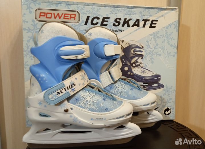 Коньки ледовые раздвижные детские
