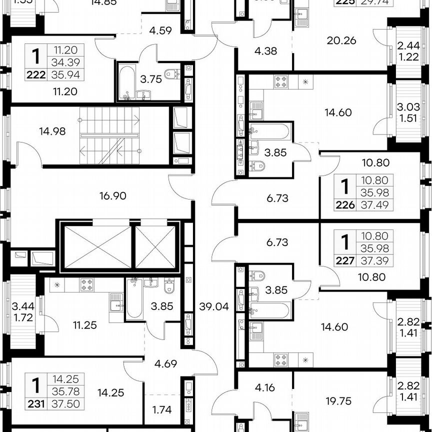 1-к. квартира, 40,1 м², 9/15 эт.