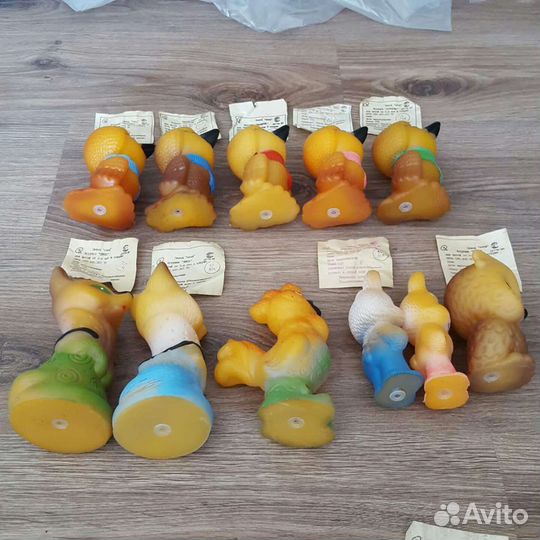 Игрушка СССР резиновая пищалка детская щенок зайка