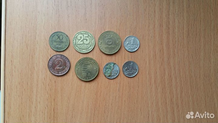Монеты (Болгария, Эстония, Украина, Россия)