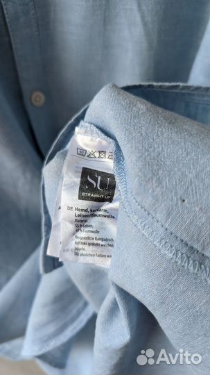 Льняная рубашка SU XXL кор рукав