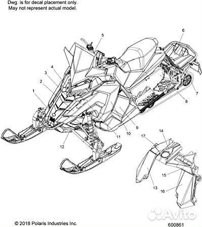 Наклейка / decal-side panel RMK LH, 7187786