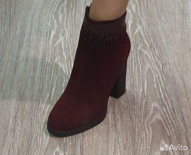 Ботильоны зимние женские новые натуральная замша
