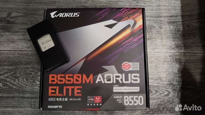 Комплект Gigabyte Aorus Elite B550 + Ryzen 7 5700x