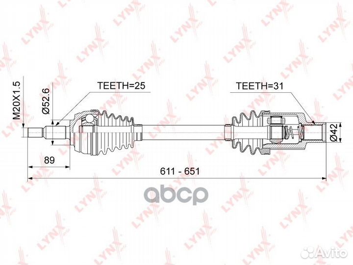 Привод в сборе перед прав CD1022 lynxauto