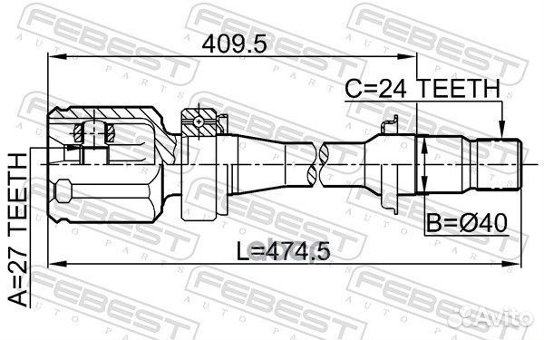 ШРУС внутренний правый 27X40X24 toyota RAV4 05