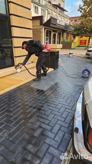 Химчистка и пропитка тротуарной плитки