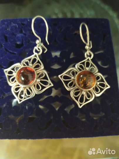Серебряные серьги СССР