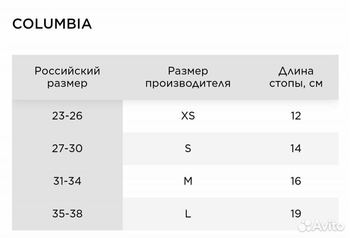 Новые шерстяные носки Columbia Kids, 23-26