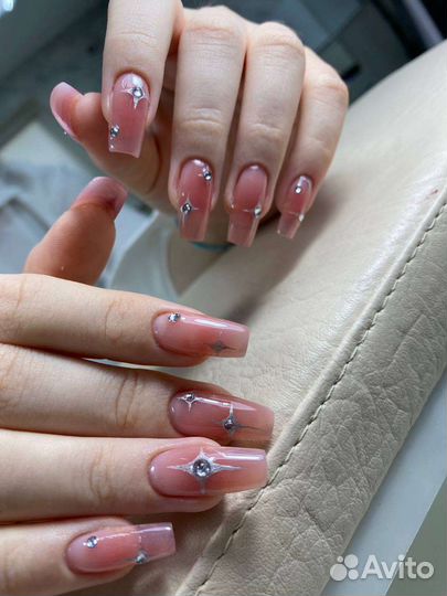 Маникюр гель-лак наращивание