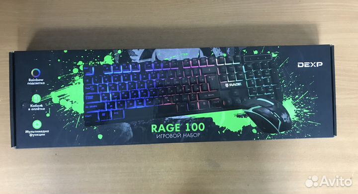 Игровой набор мышь, клавиатура Rage 100