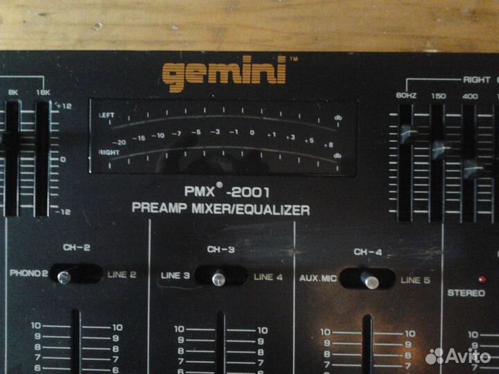 DJ Микшер Gemini PreAmp DJ Mixer PMX 2001