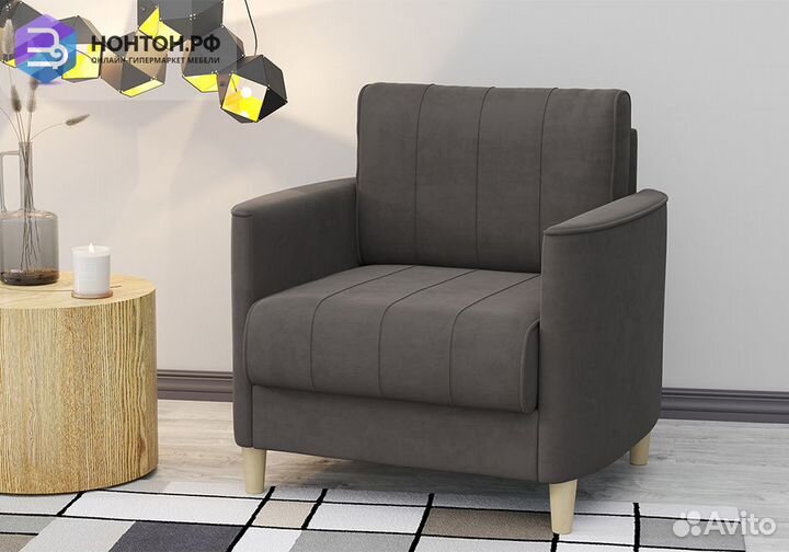 Кресло Лора серо-коричневое