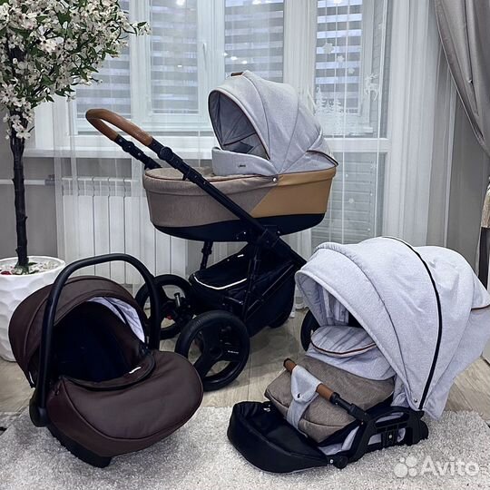 Коляска 3 в 1 Bexa Ultra+Eco кожа (Отл.сост)