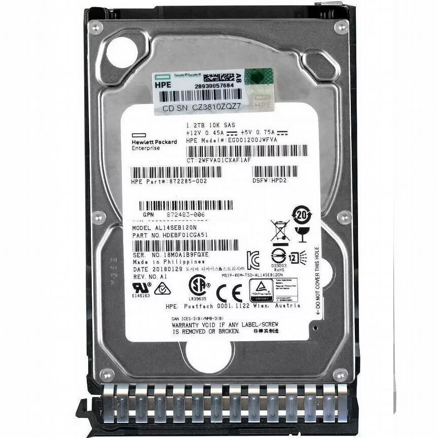 [872285-002] Жесткий Диск Hp Eg001200jwfva 1,2tb Sas 2,5" Hdd
