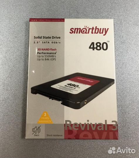 SSD диск 480гб Smartbuy.Новый. Гарантия 12мес