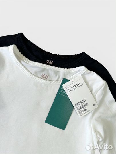 Лонгсливы для девочки H&M 98/104 (комплект 2 шт)