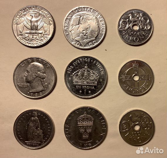 Набор иностранных монет (24 шт)